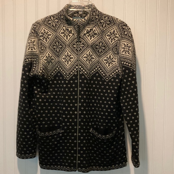 Lauren Ralph Lauren Sweaters - Vintage Ralph Lauren Lambswool  90s RL Nordic Zip Up Cardigan Size S Petite